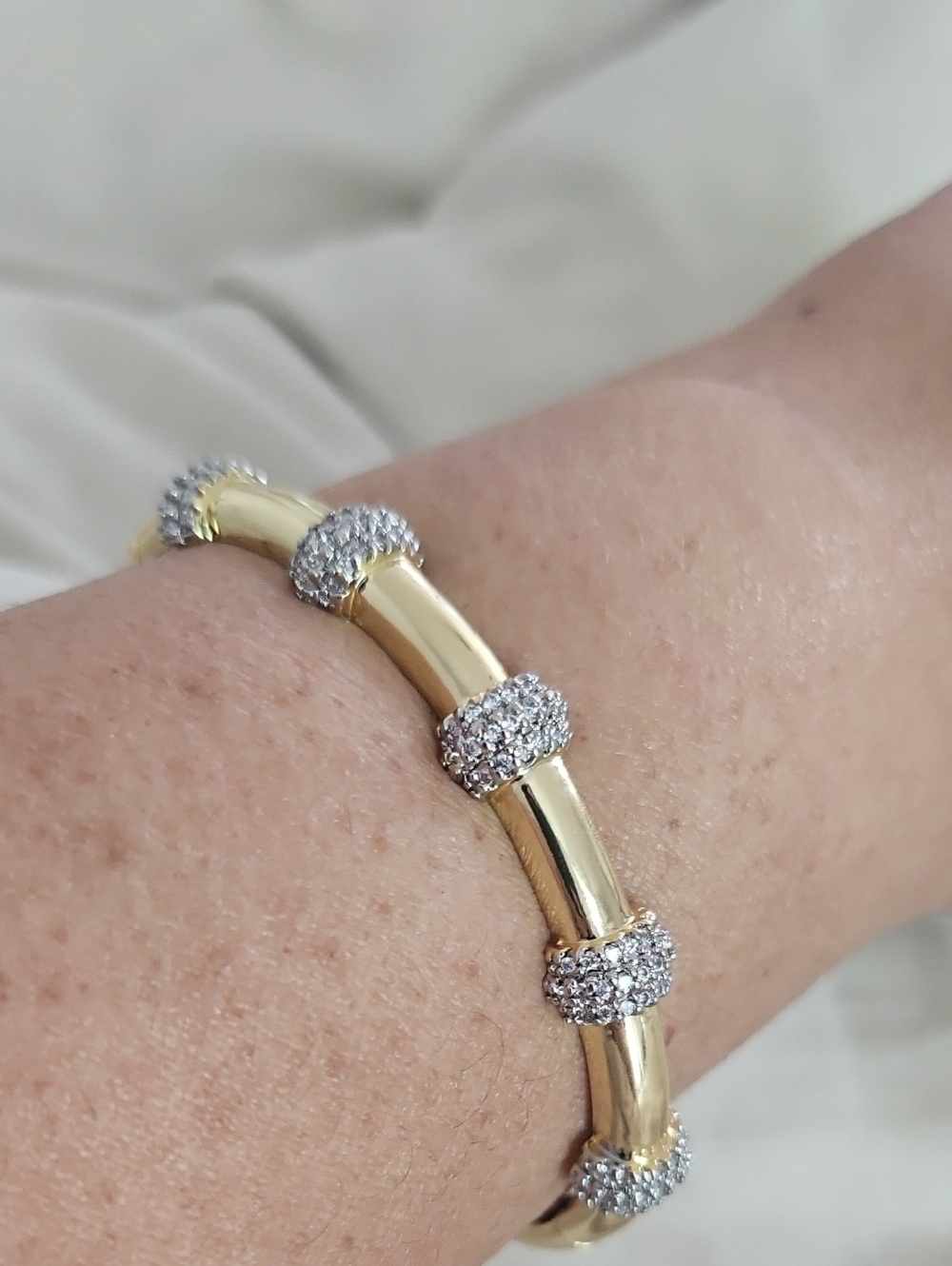 Gold and Silver Cz Stone Bracelet